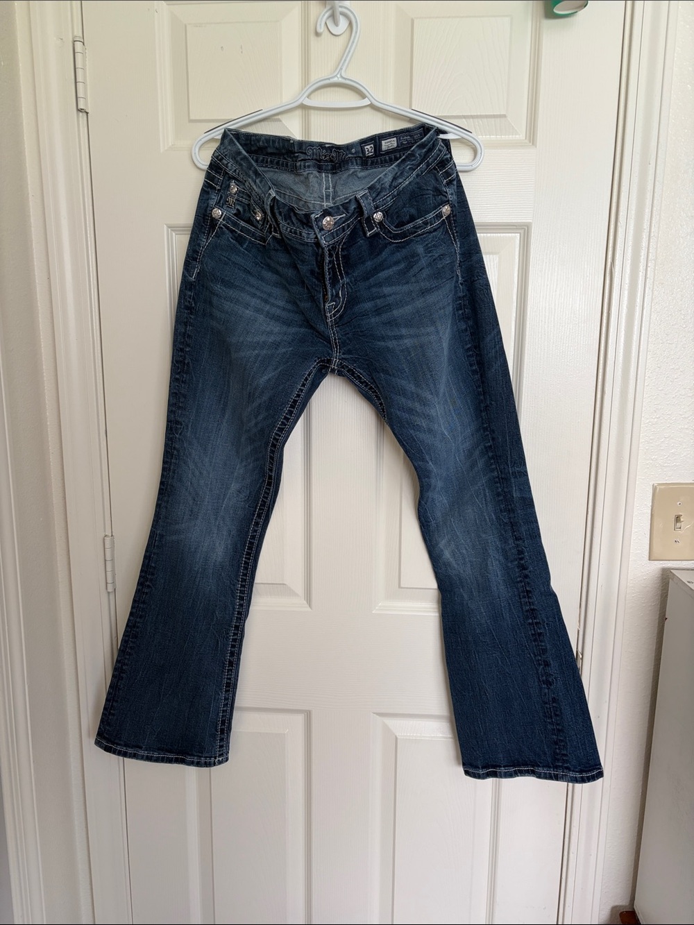 Miss Me Dark Blue Wide Leg Jeans